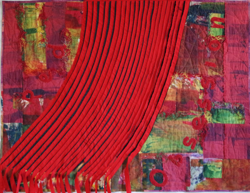 immagine dell'opera tessile astratta intitolata: Red Obsession
